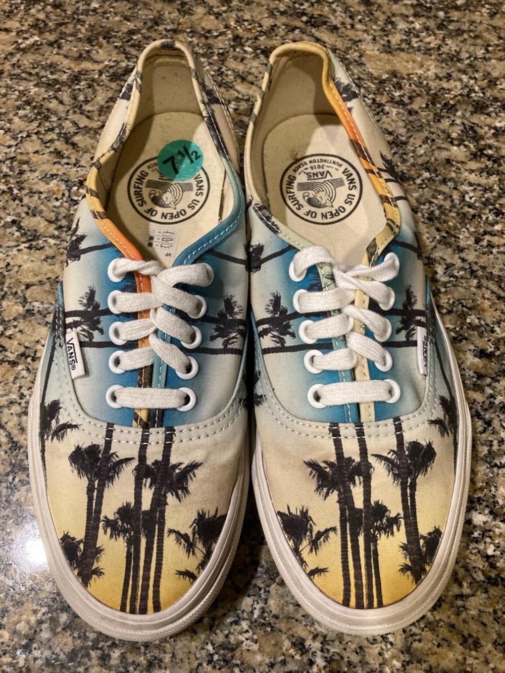 Vans Special Edition US Open of Surfing Palm Tree Canvas Sneakers Size 7.5M, 9W